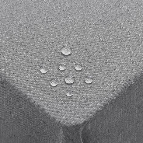 Nappe lavable aspect lin 140x240cm Gris Rectangulaire