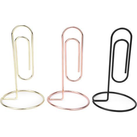 Porte-numéros de table en métal - Lot de 3 supports pour cartes de visite et mémo - Organisateur de bureau (1/5)