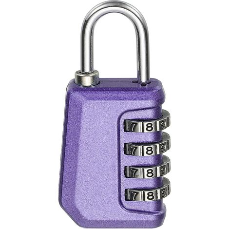 Serrures à Combinaison, Cadenas à Combinaison 4 Chiffres Extérieur Étanche pour Salle de Sport Bagages Maison Loquet de Stockage du sport, Perle Violette Lot de 1 (1/5)