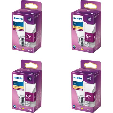 Philips Pack avantagé E27 Ampoule Sphérique 40W Dépolie Non dimmable Lumière blanche chaude - 4 pièces (1/5)