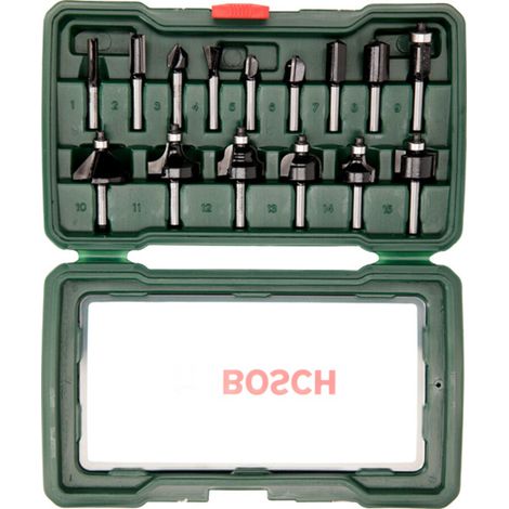 Bosch Fräser-Set-HM 15tlg. Durchmesser: 1/4 Schaft - 2607019468 (1/5)