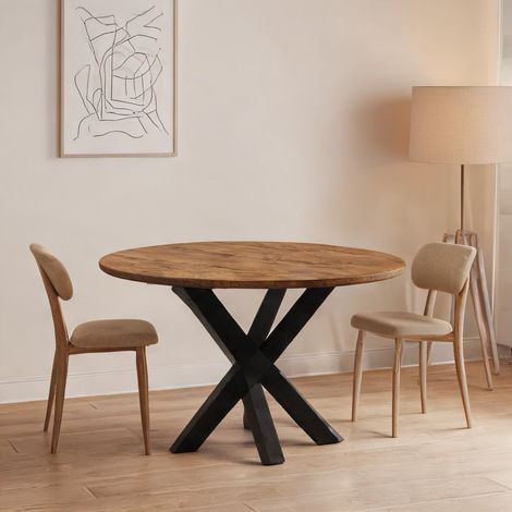Table basse en fer panneau de particules 120 x 120 x 78 cm (1/5)