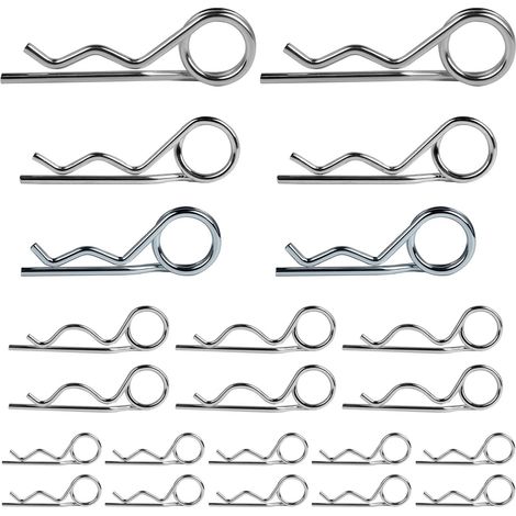 22 PCS Goupille Beta Double Spire 2.5 mm 3 mm 4 mm 5 mm, Goupilles-Ressorts, Goupilles à Ressort Fendue, Goupille de Verrouillage à Ressort pour éléments de Fixation (1/5)