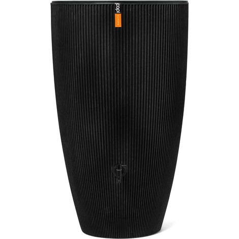 Capi Europe Regentonne Groove BE Schwarz mit Auslaufhahn 210 Liter Inhalt - Kunststoff (1/2)
