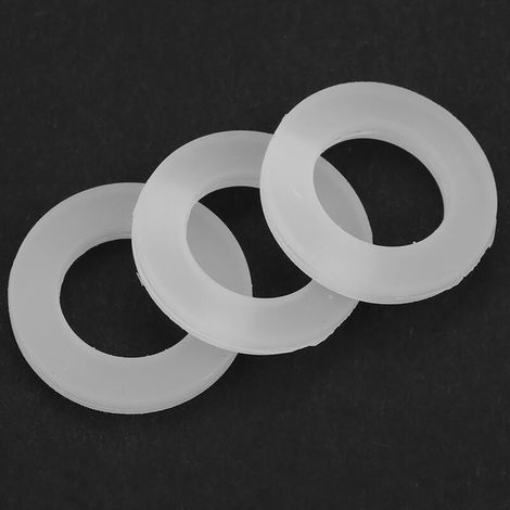 12-teiliges Set weißer Silikon-Flachdichtungen, Dichtungsringe für flexible Schläuche (1/2" Durchmesser)