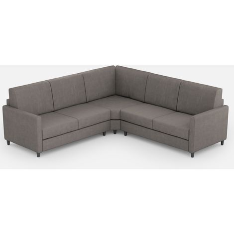 Canapé d'angle moderne italien tissu gris Korane - 5 tailles 221x221 cm-Taille 221x221 cm (1/5)