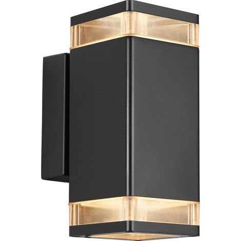 Applique murale ELM Double Aluminium Noir, H.23.4 - IP44 - GU10 /Nordlux Extérieur (1/3)