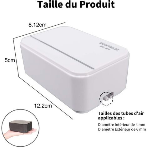 Pompe à Air pour Aquarium Silencieuse Mini Pompe Oxygène pour Petit Réservoir de Poisson 1 à 20 Gallons