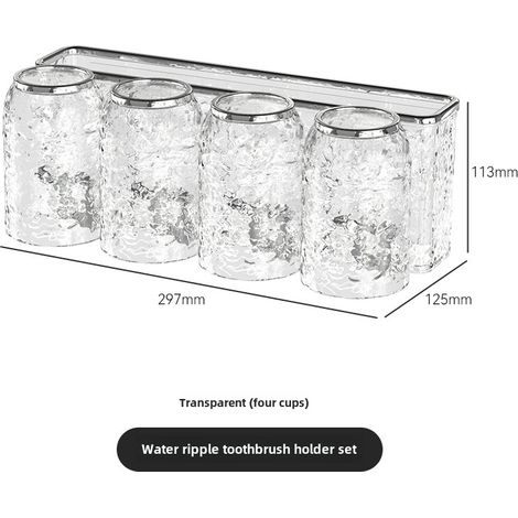 Wellenförmiges Zahnbürstenhalter-Set fürs Badezimmer, wandmontiertes Zahnbürsten-Aufbewahrungsregal, Advanced Sense System, Organizer für Zahnbürstenhalter und Gurgelbecher (1/5)