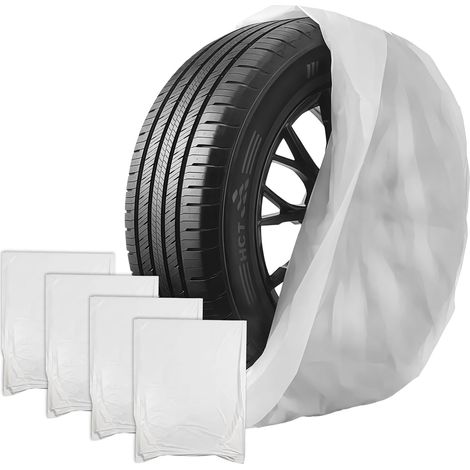 4PCs Car Spare Tire Covers,Waterproof & Dustproof Spare Wheel Cover,Tire Case Spare Tires Storage Bags,Universal Wheel Protective Cover,Disposable Tyre Protector Bag 100cm for Car UV SUV Vehicle Truck