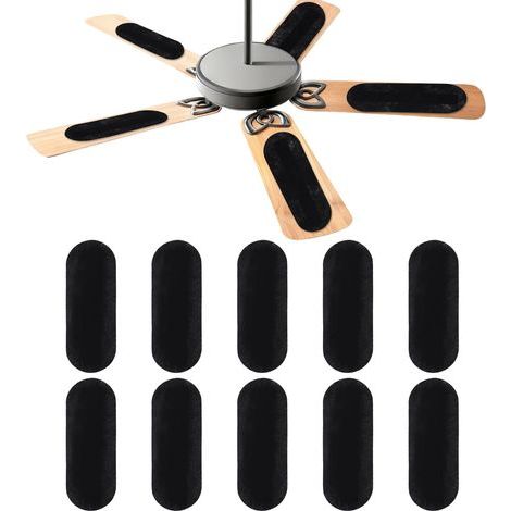 10Pcs Filtres Pour Ventilateur De Plafond Pour Pales, 0.39\" Epais Filtre Ovale En Charbon Actif Accessoires Pour Ventilateur De Plafond Maison Bureau Cuisine, Noir