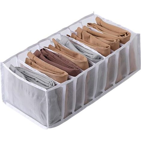 Boîte de rangement pour sous-vêtements, tiroir en maille multi-grille, organiseur de culottes, chaussettes, leggings, mallette de rangement de finition domestique pour la maison