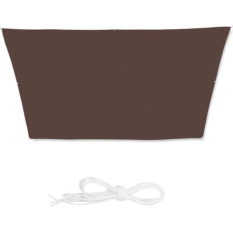 Vela ombreggiante a trapezio 3 x 5,5 x 4 m marrone 1300029362