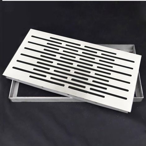 Grille de drainage dissimulée lot de 1 en acier inoxydable 304 30 x 60 cm avec cadre pour évacuation des eaux patios allées et espaces extérieurs (1/5)