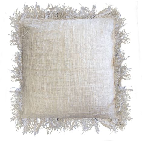 1x Coussin en Lin 60 x 60 Polos à Franges- Vendu par 1 (1/4)