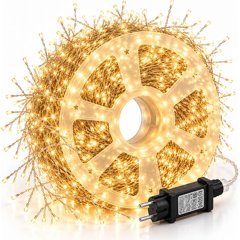 Catena Luci Natale a Grappolo 2000 Micro LED 30 Metri Bianco Caldo IP44 – XC-3730 (1/5)