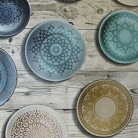 Table Mosaic Plate Wallpaper Muriva Wood Effect Paste The Wall Blue (1/2)