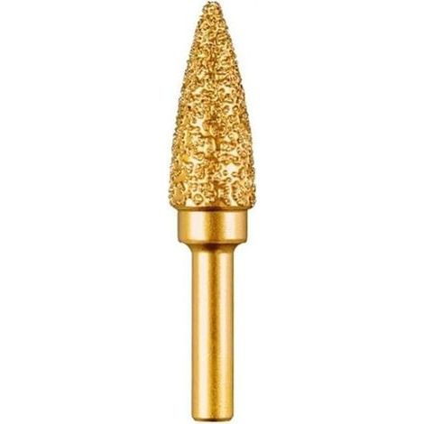 13-mm-Diamantschleifkopf mit spitzer Spitze – 6-mm-Rundgriff – Grobe Körnung für Holz, Stein und Metall – Entgraten und Schneiden von Edelstahl (1/5)