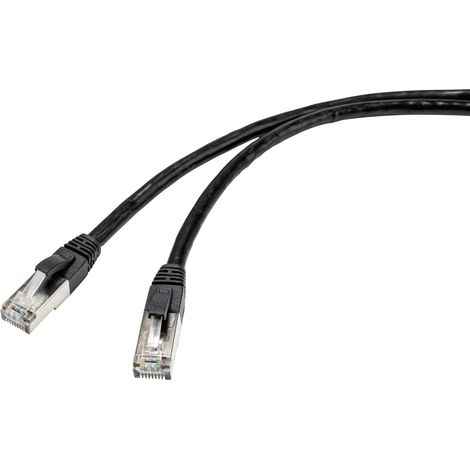 Renkforce RF-4538200 RJ45 Patchkabel CAT 6a S/FTP 15.00 m Schwarz für Außenbereich geeignet 1 St.