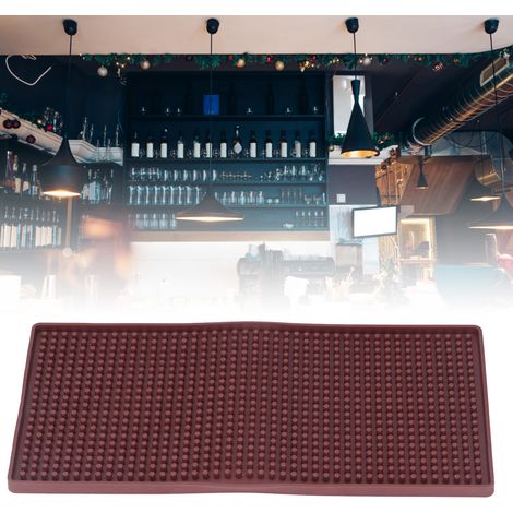 Tapis de Bar en Silicone Alimentaire Résistant à la Chaleur, Antidérapant et Sans Odeur - Marron (1/5)