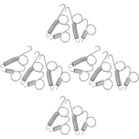 20 Crochets à Ressort pour Porte de Cage en Acier Inoxydable Tailles Petite et Grosse Fixation Sécurisée pour Cages à Lapins et Petits Animaux Accessoire Solide pour Alimentation (1/5)