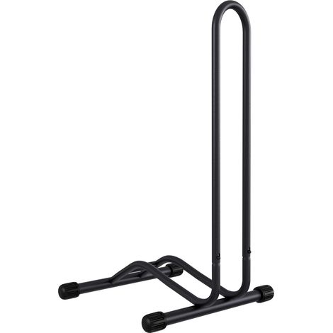 TLGREEN Fahrradständer, Bodenständer Fahrradhalter, Einfache Montage, Reifenbreiten bis 70 mm, L-Form Freistehend Radständer für Zuhause, Abstellraum, Garage, 41 x 41 x 75,5 cm, Schwarz (1/5)