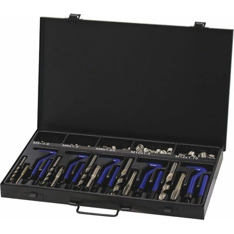 Drakkar Equipement – Coffret de réparation de filetage M5 à M12 – 130 pièces pour matériaux variés – Inserts et tarauds pour restauration rapide (1/5)