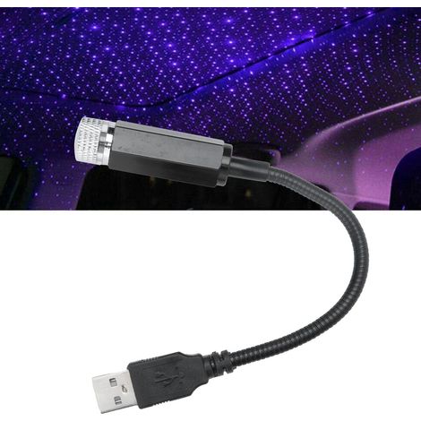 LED-Sternenhimmelprojektor fürs Auto, USB-Anschluss, für stimmungsvolle Innen- und Außenbeleuchtung, violettes und blaues Licht. (1/5)