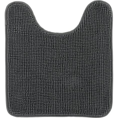 Alfombrilla para el inodoro de microfibra con diseño de bolas, lisas, 45 x 50 cm - gris oscuro - Tendance (1/4)