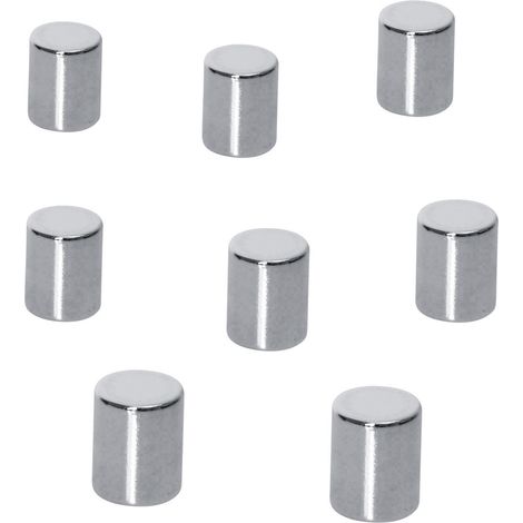 Sigel Neodym Magnet B3103 (Ø x H) 8 mm x 10 mm Zylinder Silber 8 St. B3103