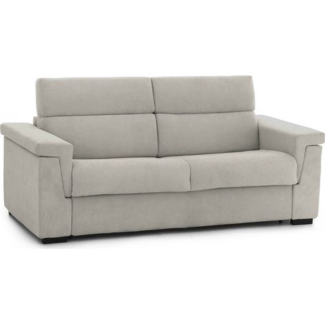 Zweisitzer Schlafsofa Tenna, Abziehbar, mit Stauraum, Made in Italy, Klappöffnung, 185x95 cm Beige