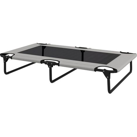 Cama elevada para perros con malla transpirable, grande, gris claro (1/5)