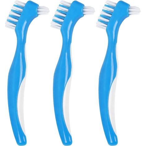 3pcs Dental Toothbrush, Removable Dental Appliance, Double Head Brush for Denture Cleaning, Suitable for Adult Dental Aligners (1/5)