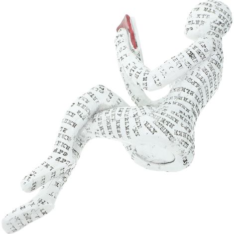 Statue de Femme Lisant Œuvre d'art Minimaliste en Résine Blanche, Décoration D'étagère Moderne et Élégante pour Salon ou Chambre (1/5)