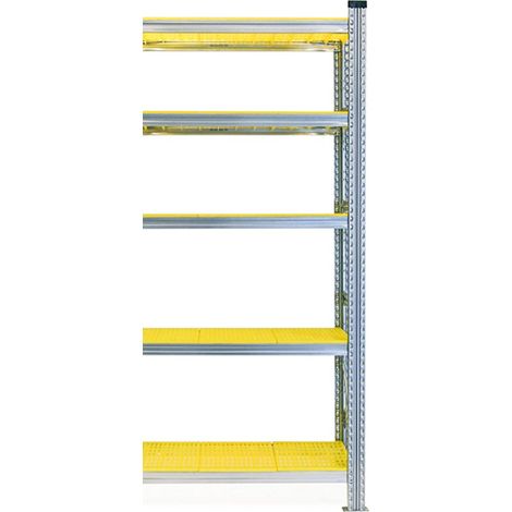 z MODULO CONTINUATIVO - Scaffalatura da Magazzino Zincata Ripiano in PVC H 200 cm , L 150 cm , PROF. 60 cm , con 4 ripiani , PORTATA OGNUNO 150 Kg (1/4)
