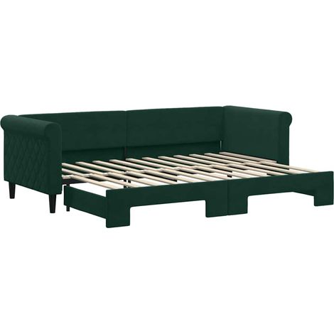 Maison Exclusive - Divano Letto con Letto Estraibile Verde Scuro 80x200cm Velluto
