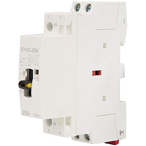 2P 25A Rail DIN Ménage AC Contacteur avec Interrupteur de Commande Manuel Ménage AC Contacteur pour Bâtiment (2NO),A (1/5)