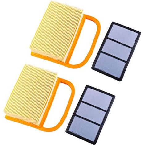 Pack de 2 TS420 Filtre à air pour pièces Stihl TS410 avec préfiltre TS480 TS500i Scie à tronçonner pour béton Remplacer 4238141 0300 Stens 605-555 Rotary 12716 (1/3)