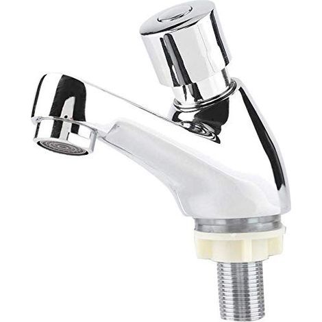Robinet Temporisé Lave Main Lavabo Robinet Chromé Fermeture Automatique Robinet D'économie D'eau Robinet pour Cuisine Salle de Bain Lave-main WC (1/5)