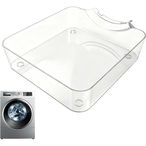 Bac de récupération des peluches réutilisable pour lave-linge à chargement frontal, avec filtre et entonnoir. Protège contre les odeurs, les taches et l'humidité, et garde le sol propre et sec. (1/5)
