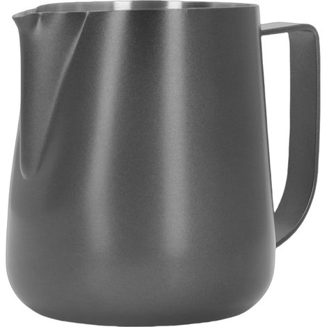Pichet à mousser le lait 700 ml en acier inoxydable 304 avec bec verseur anti-gouttes, idéal pour la maison (noir). (1/5)