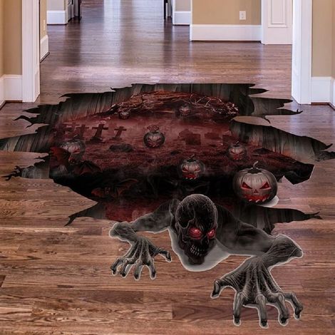 Einzigartiges Design: Der Wandaufkleber hat ein einzigartiges Muster zur Halloween-Dekoration und eignet sich perfekt zur Dekoration von Wohnzimmer, Schlafzimmer, Gästezimmer usw. (1/4)