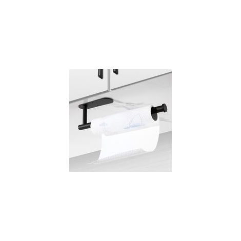 Porte-rouleau de papier toilette – Étagère murale – Acier inoxydable – Noir (1/5)