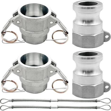2 PCS Type A et Type D, Raccords de verrouillage à came en aluminium Raccords de verrouillage à rainure à cam, Adaptateur mâle et femelle Raccord de verrouillage à fil NPT femelle (1/5)