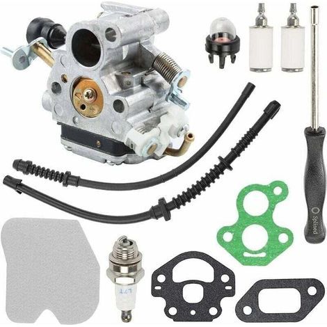 Kit de carburateur pour tronçonneuses Husqvarna 435 435E 440 440E et Jonsared CS410 CS2240 CS2240S – Remplacement Zama C1T-EL41 C1T-EL41A – Avec filtre à air et bougie - 506450501
