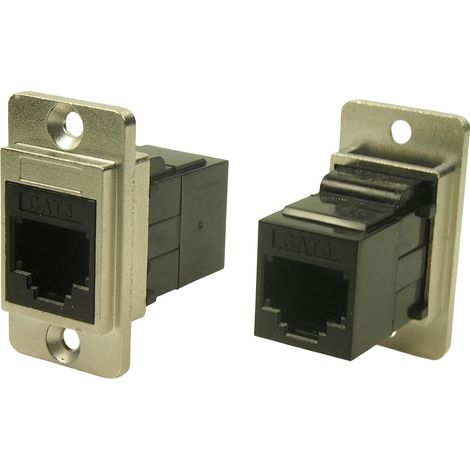 Cliff CP30724M DUALSLIM METALL CAT3 RJ12 CSK CP30724M Adapter, Einbau    Nickel, Schwarz 1 St.