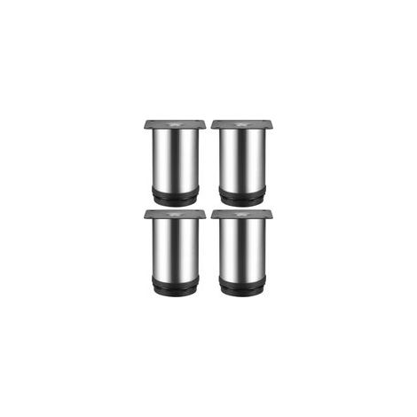 Lot de 4 Pieds de Meubles Réglables Métal, 50x100mm, Design Moderne pour Table, Bureau, Meuble Cuisine