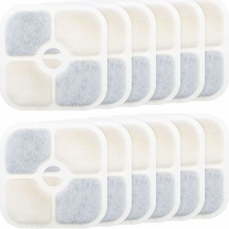 Filtre de remplacement pour fontaine à eau pour animaux de compagnie, 12 pièces, Compatible avec Catit PIXI 43717, 8,4x8,4 cm (1/5)