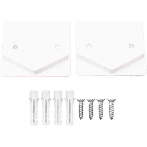 2 Pièces Support de Douche Universel Anti-Dérapant avec Adhésif, Porte-Rideau de Salle de Bain Blanc Fixation Tension (1/5)