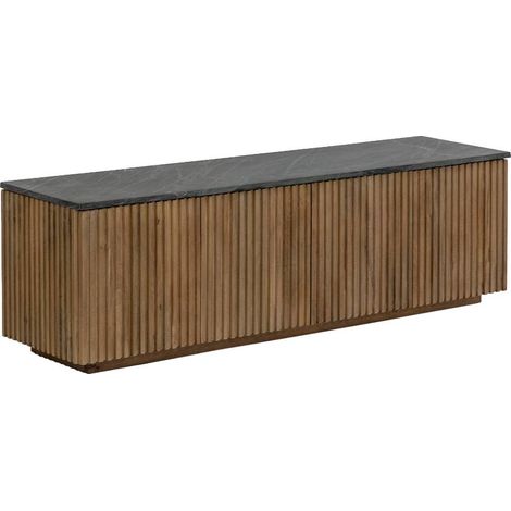 Meuble TV en bois de manguier et marbre Betty (1/5)